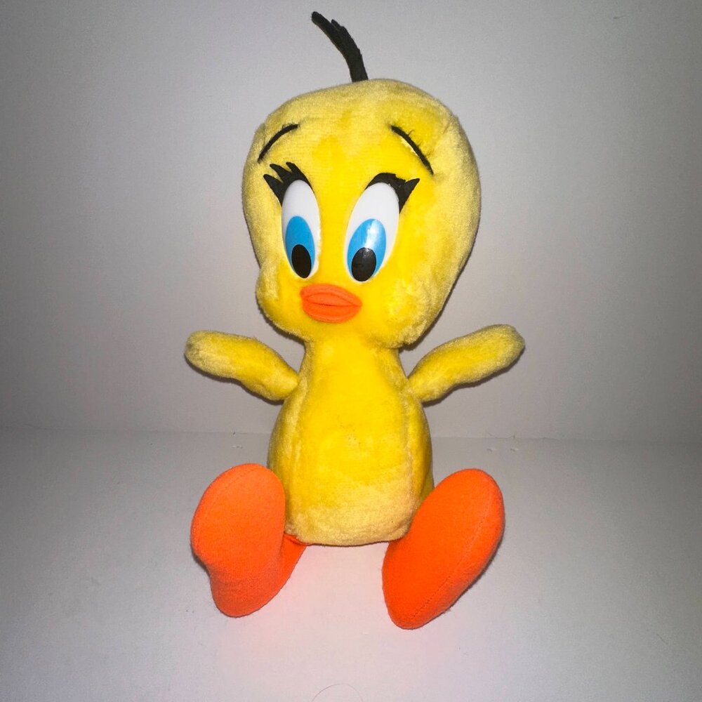 Vintage Tweety Bird plush Stuffed Animal Warner Bros Looney Tunes 1990 Tall 15"